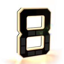 ISUNMEA 9 Inch Solar Lighted House Numbers for Outside, Light Up 9IN, 8-Black