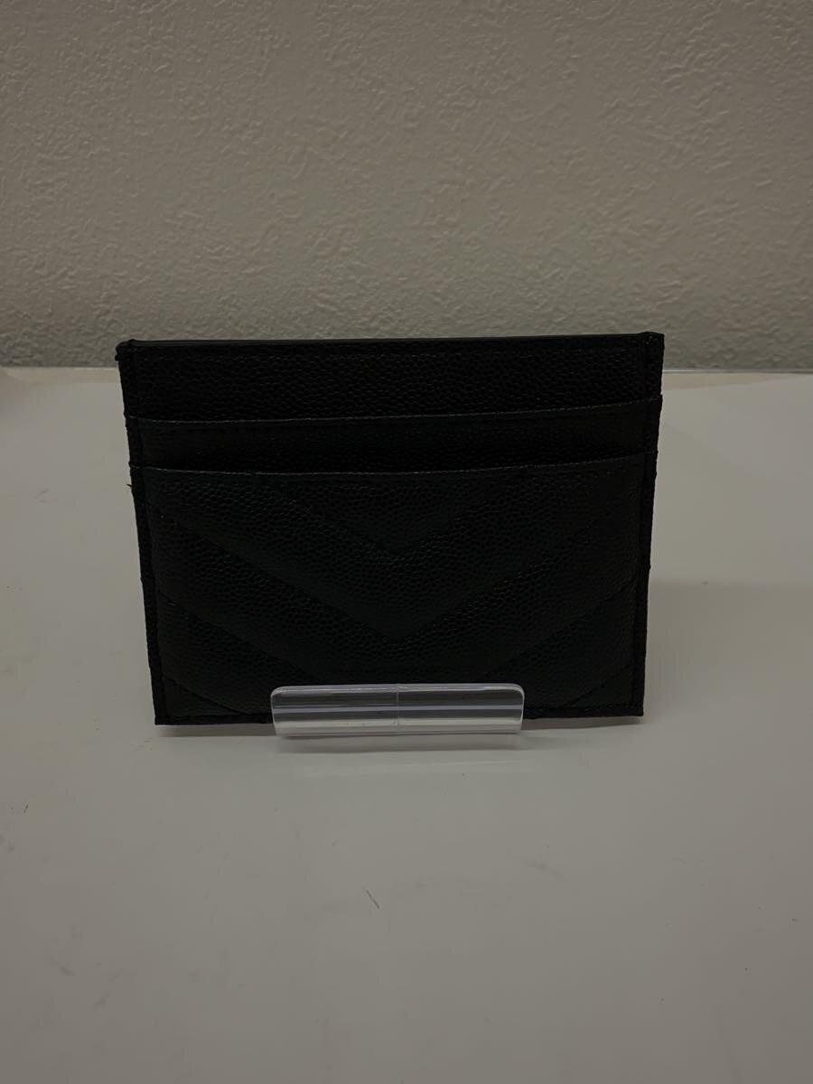 SAINT LAURENT Monogram Card Case in Grained Poudre Embossed Leather, Black thumbnail 2