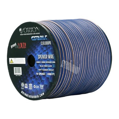 Orion Wired Series 16 Gauge Speaker Wire - Blue/Clear, 1000ft Roll