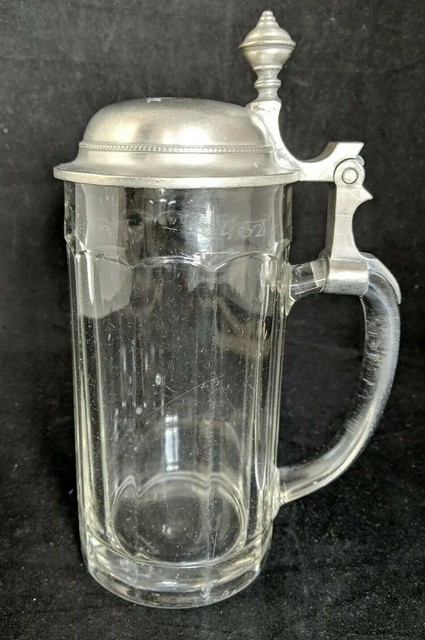pewter beer stein with lid