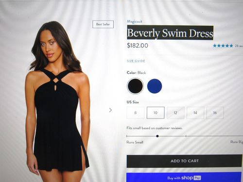 ๐๏ธ๐ $182 Miraclesuit Beverly Swim Dress Black Magicsuit NEW size 10 ๐๏ธ๐ - Picture 6 of 12