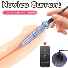 Electric E-stim Metal Urethral Sounding Stretcher Penis Plug Bead Dilator New