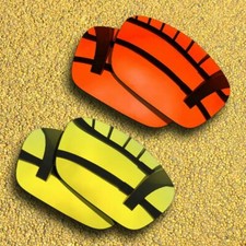 2 Pairs Polarized Lenses Replacement for-Oakley Fuel Cell OO9096-Orange Red Gold