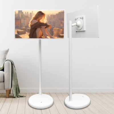 24-INCH PORTABLE SMART TV MONITOR Rolling Stand Touchscreen Android Television