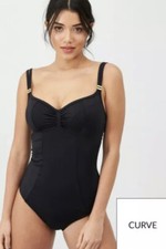 Womens Black Swimsuit PANANCHE SWIM ANYA RIVA BALCONNET BLACK BNWT UK 30DD