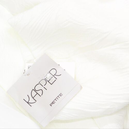 Kasper Petite 3/4 Sleeve Texture Jacquard Shawl Collar Peplum Jacket White 12P - Picture 3 of 8