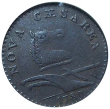 1787 New Jersey Copper Shield Outlined 32-T NGC XF45 - Scarce Colonial