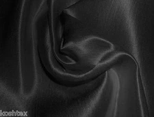 Black Silk Hemp Satin Woven Fabric All Natural Fiber By the Yard Bridal