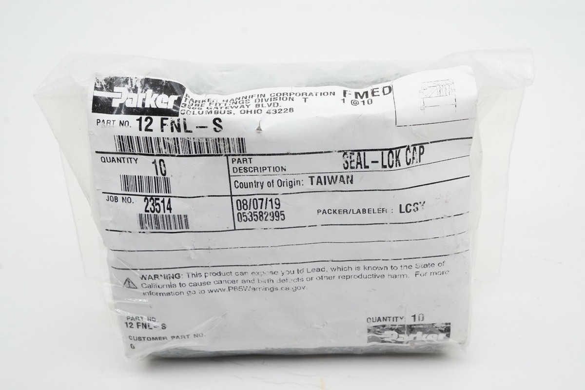 Pack of 10 New Genuine Parker 20 FNL-S Hydraulic Hose Cap 1-11/16