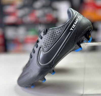 NIKE TIEMPO LEGEND 9 PRO FG BLACK-GREY MENS SZ 7.5 — WMNS SZ 9