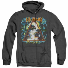 Def Leppard Hysteria Hoodie Sweatshirt Mens Licensed Rock Band New Black Heather