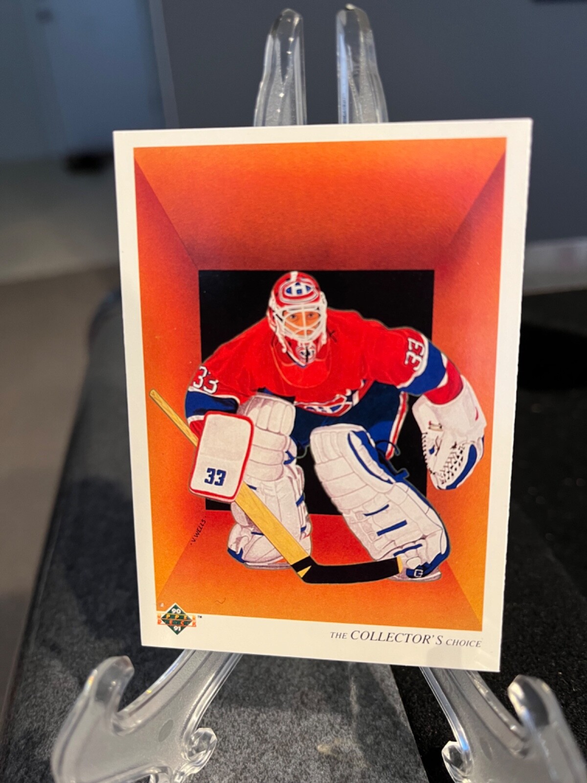 PATRICK ROY 1990-91 UPPER DECK FRENCH CHECKLIST #317 MONTREAL CANADIENS