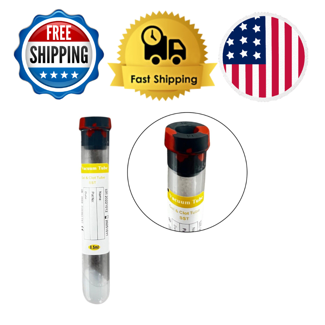 200 Pcs/2 Racks Vacuum Gel Tubes SST, Tiger top, 16x100mm 8.5mL, EXP 10