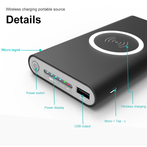Qi Wireless Power Bank 10000mAh Backup Portable Charger External Battery Backup - Picture 19 of 28