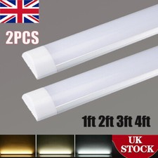 2x 2FT 3FT 4FT 5FT LED Strip Lights Batten Tube Light Office Garage Ceiling Lamp