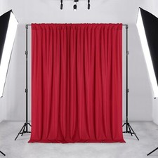 10x7 FT Red Backdrop Curtain for Parties w/Rod Pockets Photography Backdrop D...