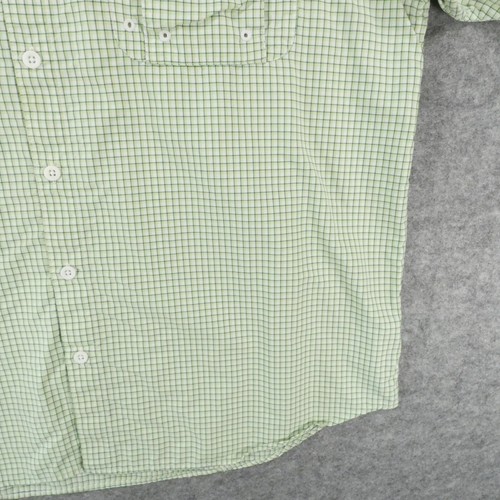 Columbia PFG Shirt Men Large Short Sleeve Green Plaid Vented Super Bahama - Picture 5 of 14