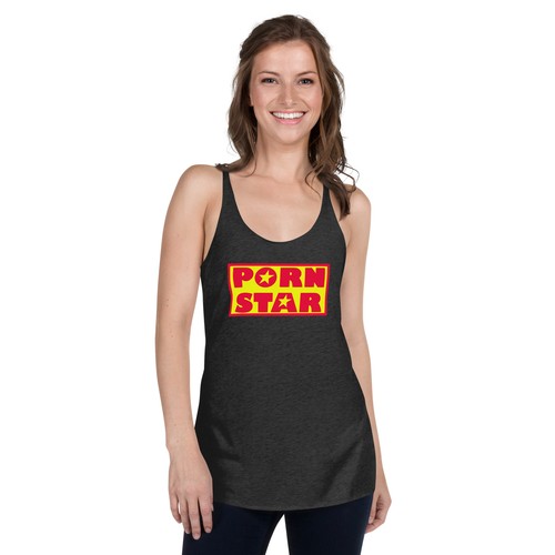 Yellow and Red Porn Star Logo Women's Racerback Tank Top Shirt - 第 2/15 張圖片
