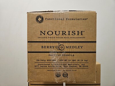 24 Pouches Nourish BERRY Peptide Tube Feeding Formula Functional Formularies box