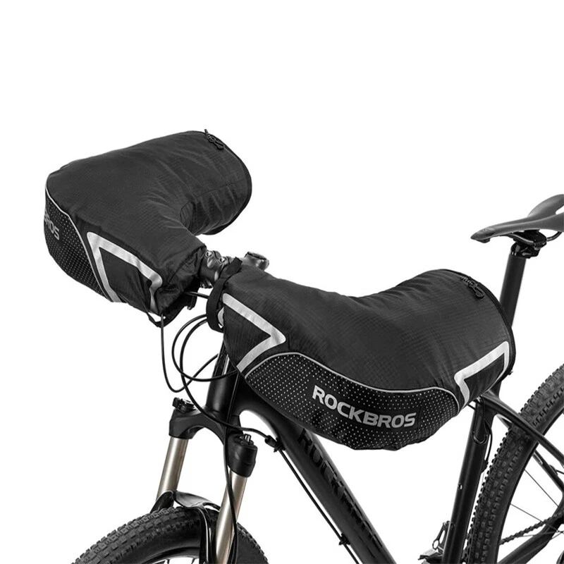 ROCKBROS Handlebar Cover MTB Bike Warmer Winter Pogies Windproof Thermal Gloves  - Image 4 of 4