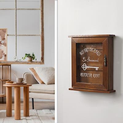 Key Holder Entryway Key Storage Shelf with Door Decorative for