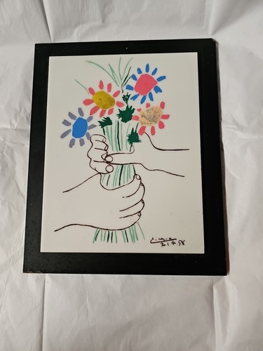 Pablo Picasso Ramo de Flores de Paz Estampado Enmarcado 16"x 12" - Imagen 6 de 24