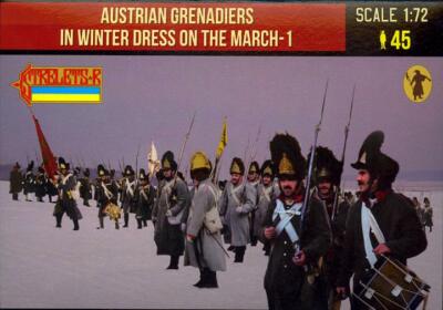 Strelets Models 1/72 AUSTRIAN GRENADIERS IN WINTER DRESS ON THE MARCH Figure Set