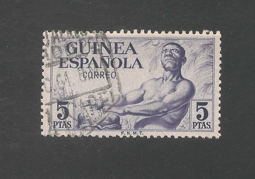 Spanish Guinea #323 (A25) VF USED - 1952 5p Drummer / Musician / Music