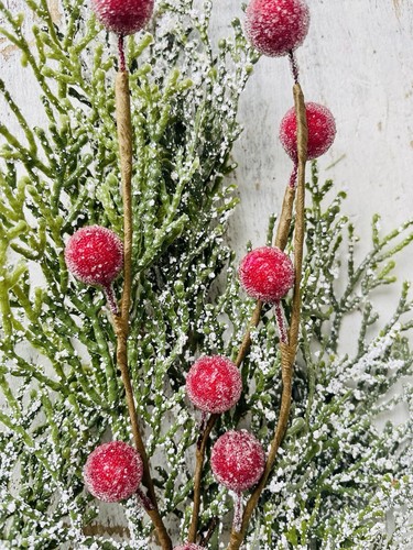 Snowy Cypress & Sugar Berry Spray 20” - Picture 3 of 10