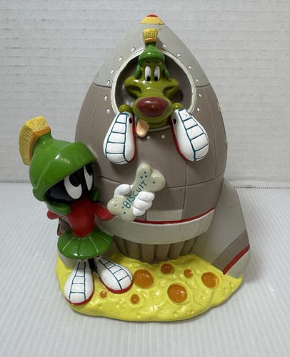 Looney Tunes WB 1996 Rocket Spaceship Marvin The Martian & K-9 Dog Piggy Bank