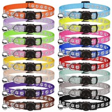 Breakaway Cat Collars Reflective Identification Collars with Bells 16 Pack  Eba