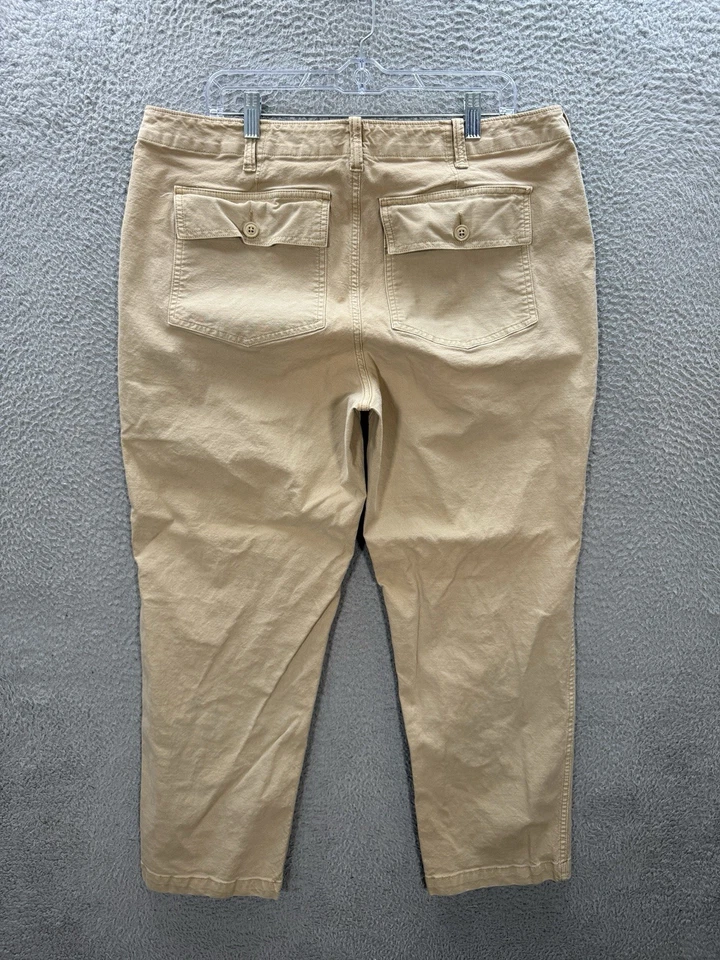 Lands End Pants Womens 18 Tan Duck Canvas Workwear Outdoors Hiking Camping - Image 2 of 4