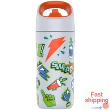 Gatorade 12oz Stainless Steel Water Bottle - White: Portable Drinkware, Plast...
