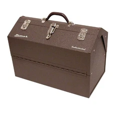 Homak 18 Inch Brown Winkle Powder Coat Portable Tool Box With Adjustable Comp...