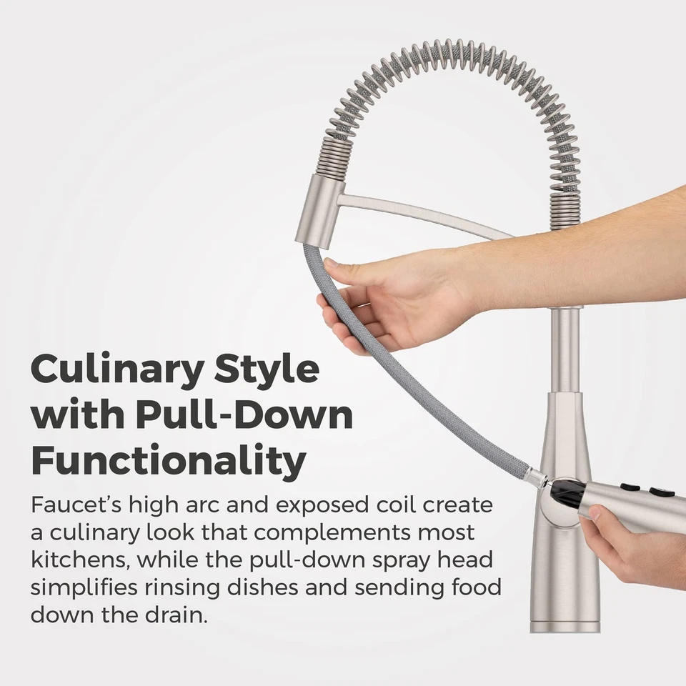 Kwan Commercial Culinary Kitchen Faucet with Pull Down Sprayer, High Arc, NSF... - Image 3 of 4