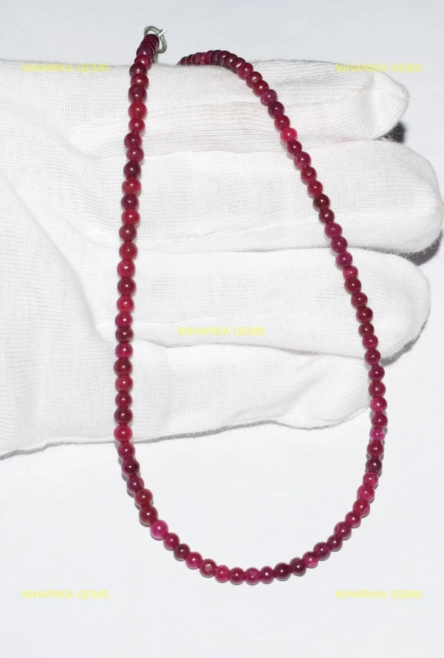 Argento Sterling Laboratrio Rubino Colorato Gemma Perline Nero Friday Moglie - Immagine 4 di 4