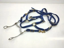 BIG HORN Vintage Blue Nylon Horse Headstall Bridle Western Curb Bit Tack Set