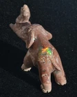 MEXICAN NATURAL MATRIX MULTI-COLOR FIRE OPAL ELEPHANT STONE CARVED DECO FIGURINE