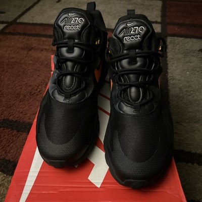 Nike Air 270 React Men's Sneakers Shoes Size M11.5 Black Manga Orange