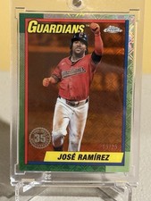 2025 Topps Chrome Orange 35th Anniversary Logofractor Jose Ramirez /25 Guardians