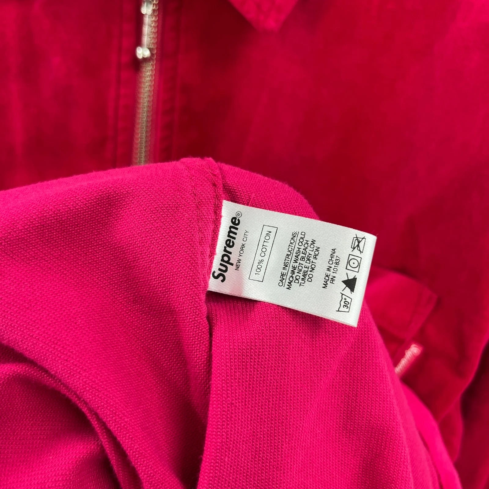 SS18 2018 Supreme NYC Velvet Zip Up Shirt in Pink L image 4