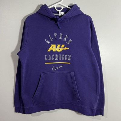 Nike Alfred University Saxons Lacrosse Lax Purple Sweatshirt Hoodie Adult Medium