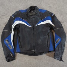 MaC Adam Motorcycle Jacket Mens Large Real Leather Armour Black Biker X-Trem