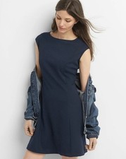 NWT Gap Ponte cap sleeve Navy dress Size 14 Fit and Flare Crewneck