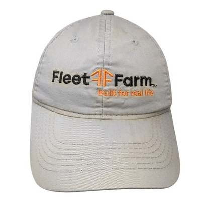 #ad Fleet Farm Built For Real Life Est. 1955 Strapback Baseball Cap Gray One Size $20.00