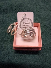 Size 9.0 Rhodium/Sterling Bubbles Ring Made With Zirconia From Swarovski (977)