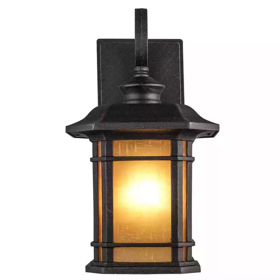 Bel Air Lighting San Miguel 12 1/2" Outdoor Wall Light Fixture W/ Tea Glass - Image 2 of 4