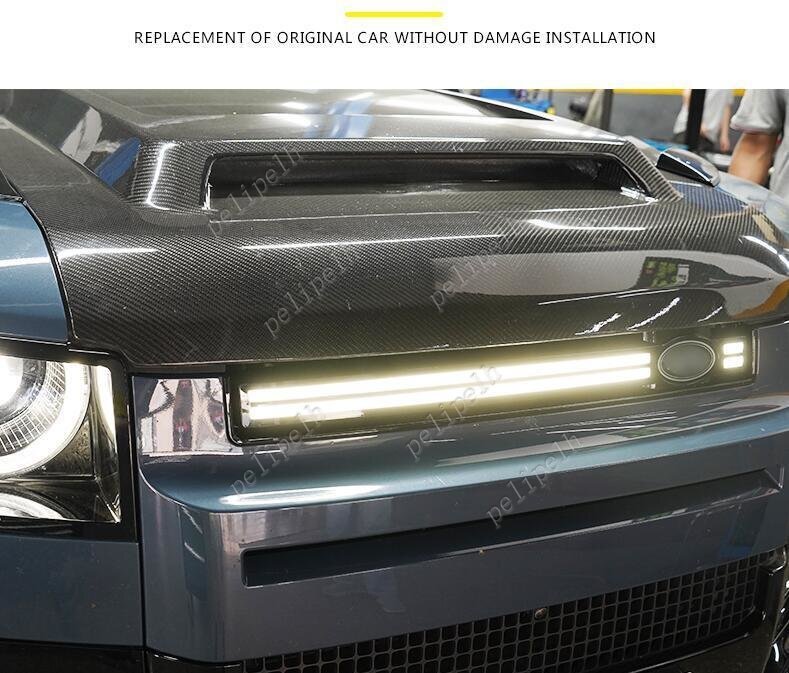Grille Avant LED Jaune Style Octa Pour Defender 90/110/130 2020-2025 - Neuf, Clip-on, Garantie 1 An, Chine