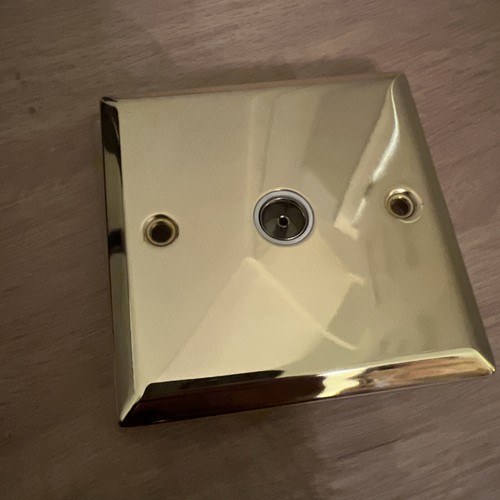 Single Coaxial Socket Digital TV Outlet Coax Brass Television Point Ariel Switch