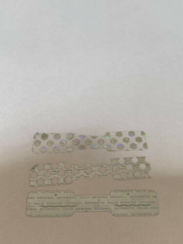 100 KUNDENSPEZIFISCHE GEDRUCKTE MANIPULATIONSSICHERES HOLOGRAMM DOGBONE SICHERHEIT LEER ETIKETTEN - Bild 3 von 4